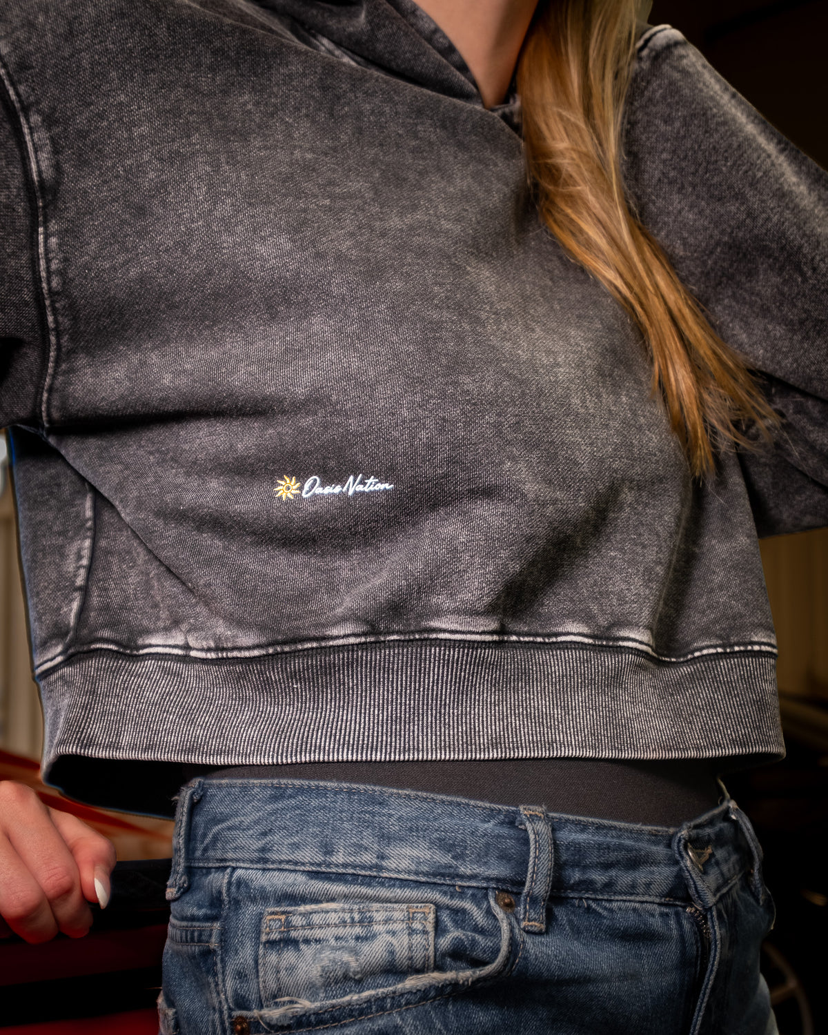 Motorsport Cropped Hoodie