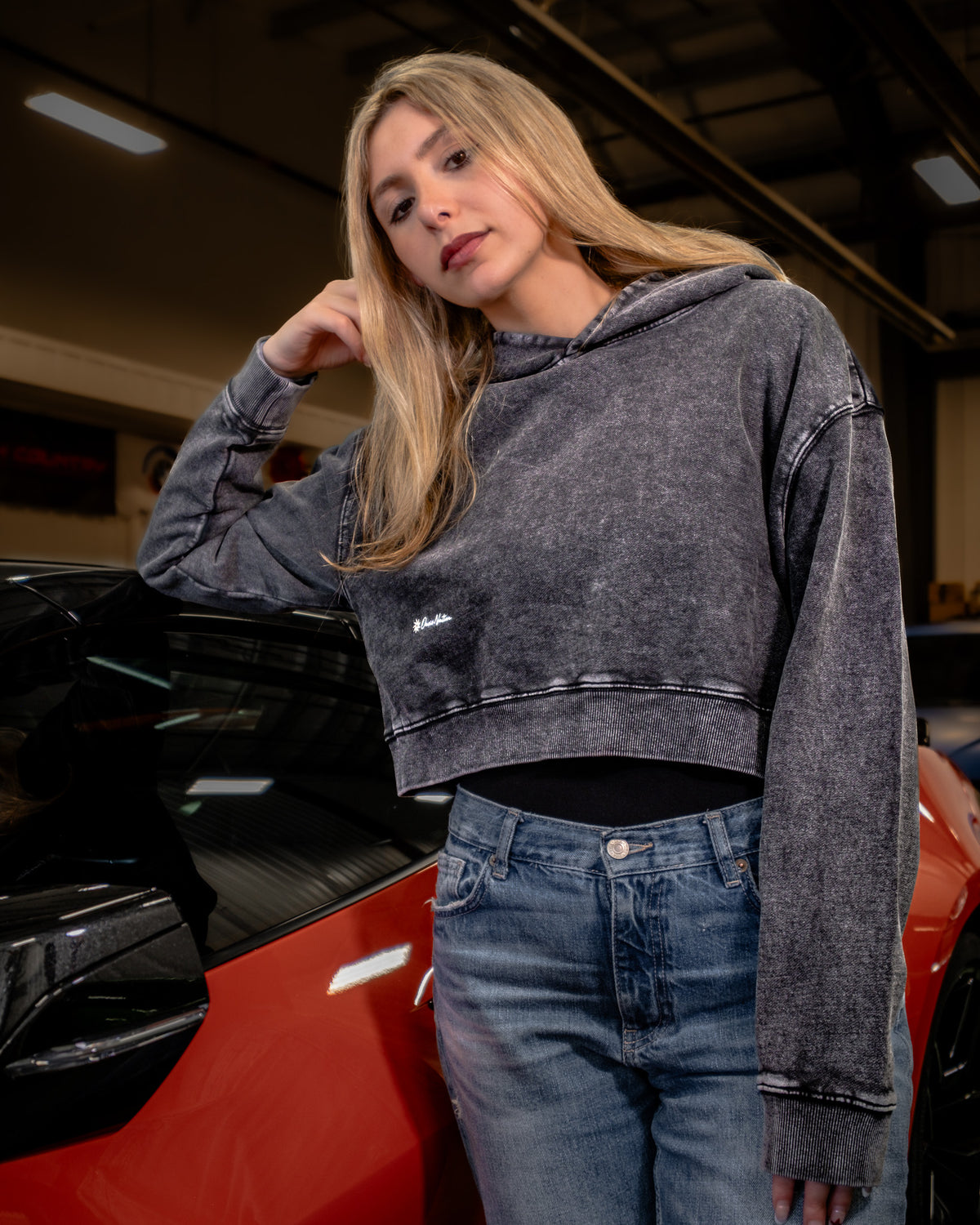 Motorsport Cropped Hoodie